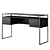 Sleek Black Mango Wood Desk 3D model small image 1