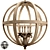 Rustic Wooden Globe Chandelier 3D model small image 1