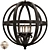 Rustic Wooden Globe Chandelier 3D model small image 2