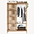 Elegant Bamboo Open Wardrobe 3D model small image 1