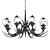 Vintage 8-Light Black Chandelier 3D model small image 2