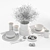  Modern Dining Set - Gray 3D model small image 2