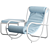 Retro Steel Armchair with Playful Patterns 3D model small image 3