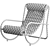 Retro Steel Armchair with Playful Patterns 3D model small image 5