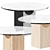 Modern Elegance Glass Wood Table 3D model small image 3