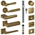 Elegant Corona Premium Door Handles 3D model small image 3