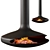 Counter-Spinning Black Fireplace Focus 3D model small image 1