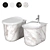 Artceram Chic Toilet Bidet Set 3D model small image 1