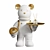 Cosmic Bear Ceramic Ornaments 3D model small image 2