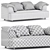 Stylish and Versatile 2-Seater Sofa 3D model small image 3