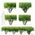 Rectangular Hedge Bush Set - 1.5m 3D model small image 1