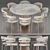 Modern Dining Set with Chairs 3D model small image 1