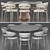 Modern Dining Set with Chairs 3D model small image 3