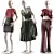 Fashion Mannequin Set with Clothes 3D model small image 1