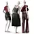 Fashion Mannequin Set with Clothes 3D model small image 2