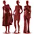 Fashion Mannequin Set with Clothes 3D model small image 4