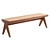 Scandinavian Teak Rattan Bench 3D model small image 1