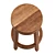 Swivel Oak Cane Stool 3D model small image 4