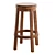 Swivel Oak Cane Stool 3D model small image 5