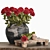 Rose Arrangement Set with Vase 3D model small image 1