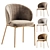 Elegant Shell Back Upholstered Chair 3D model small image 1