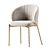 Elegant Shell Back Upholstered Chair 3D model small image 2