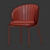 Elegant Shell Back Upholstered Chair 3D model small image 4