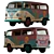 Hippie VW T2 Bus 3D model small image 2