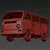 Hippie VW T2 Bus 3D model small image 4