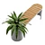 Modern Planter Bench with Teak 3D model small image 5