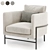 Elegant Aerin Armchair - Comfort Redefined 3D model small image 1