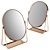 Metallic Rose Gold Oval Cosmetic Mirror 3D model small image 1