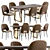 Modern Dining Chair and Table 3D model small image 1