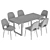 Modern Dining Chair and Table 3D model small image 5