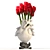 Handcrafted White Heart Vase 3D model small image 2