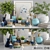 Blue Lady Bathroom Set: Flowers, Candle & More 3D model small image 1