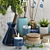 Blue Lady Bathroom Set: Flowers, Candle & More 3D model small image 2