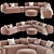 René Modern Sofa Set 3D 3D model small image 2