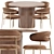 Sleek Round Dining Set 3D model small image 1