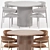 Sleek Round Dining Set 3D model small image 2