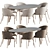 Elegant Velvet Dining Set 3D model small image 1