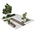  Urban Green Benches with Plants 30 Corona 3D model small image 1