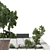  Urban Green Benches with Plants 30 Corona 3D model small image 4