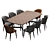 Dorian Fabric Wood Dining Set 3D model small image 4