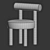 Velvet Upholstered Chair Gropius CS1 3D model small image 6