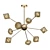 Glass Diamond Hanging Chandelier Gold 3D model small image 1