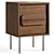 Gemini Bedside Table in Walnut 3D model small image 1