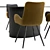 Modern Dining Chairs Set with Table 3D model small image 4