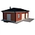 Double Car Brick Garage with Profiled Sheet Roof 3D model small image 1