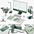 Compact Green Workspace Desk Organizer 3D model small image 1